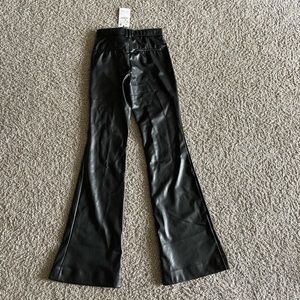 ZARA FAUX LEATHER FLARE PANTS - SMALL